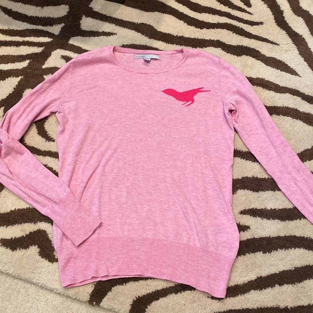 Old Navy womens size small pink sweater with bird